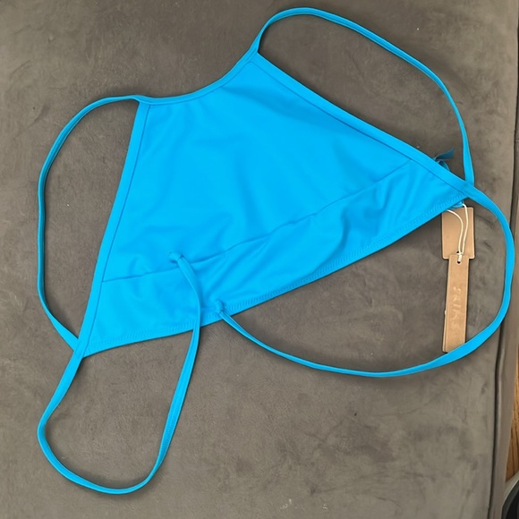 Skims Recycled Swim High Top Neck Top/ Turquoise NWT - Picture 4 of 9